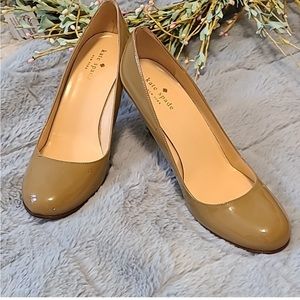 Kate Spade Camel Patent Leather Pumps Heels Women’s 8.5B Made in Italy